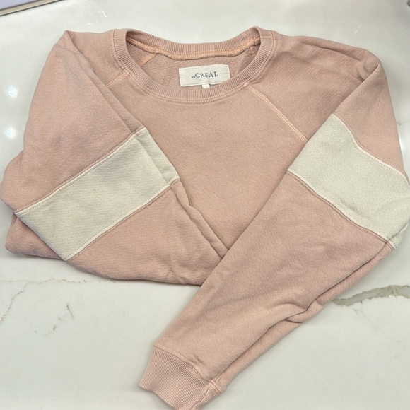 Baby pink and white striped sweat outfit by The Great - Picture 3 of 7